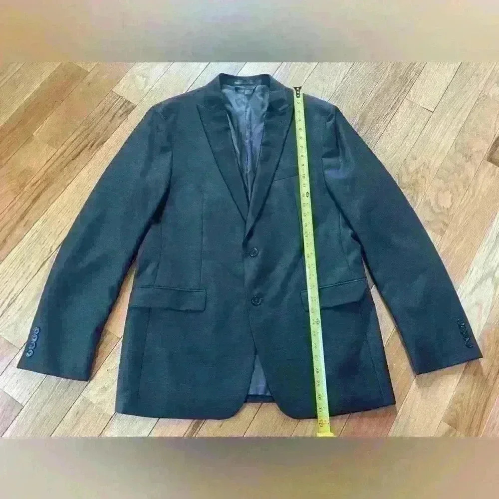 Ralph Lauren Mens Blazer Gray 100% Wool 2 Button Lined Jacket Sport Coat Sz 42L - Picture 15 of 16